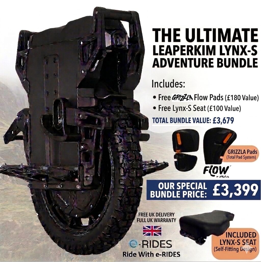 Leaperkim Lynx S 3800W UK Electric Unicycle | FREE Seat & Grizzla Pads