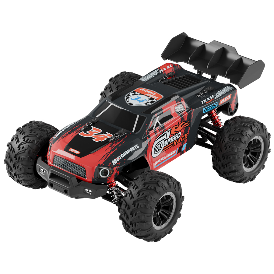 Nitro High Speed Rc Car Front View With Led Headlights And Rugged Chassis